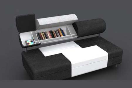 Черно-белый стиль SofaSofa: диван с местом для хранения